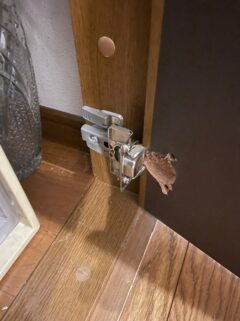 クローゼット扉　スライド蝶板　下地ボロボロ　修理　修繕工事　豊中市　戸建て