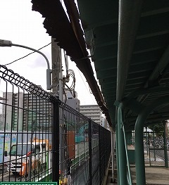 大阪府立高校　自転車置き場　雨樋修繕工事　公共工事